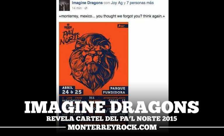 Imagine dragons revela cartel del Pa’l Norte 2015