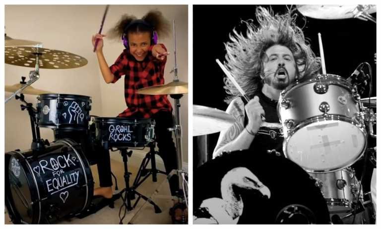 Dave Grohl compone canción para Nandi, la niña baterista