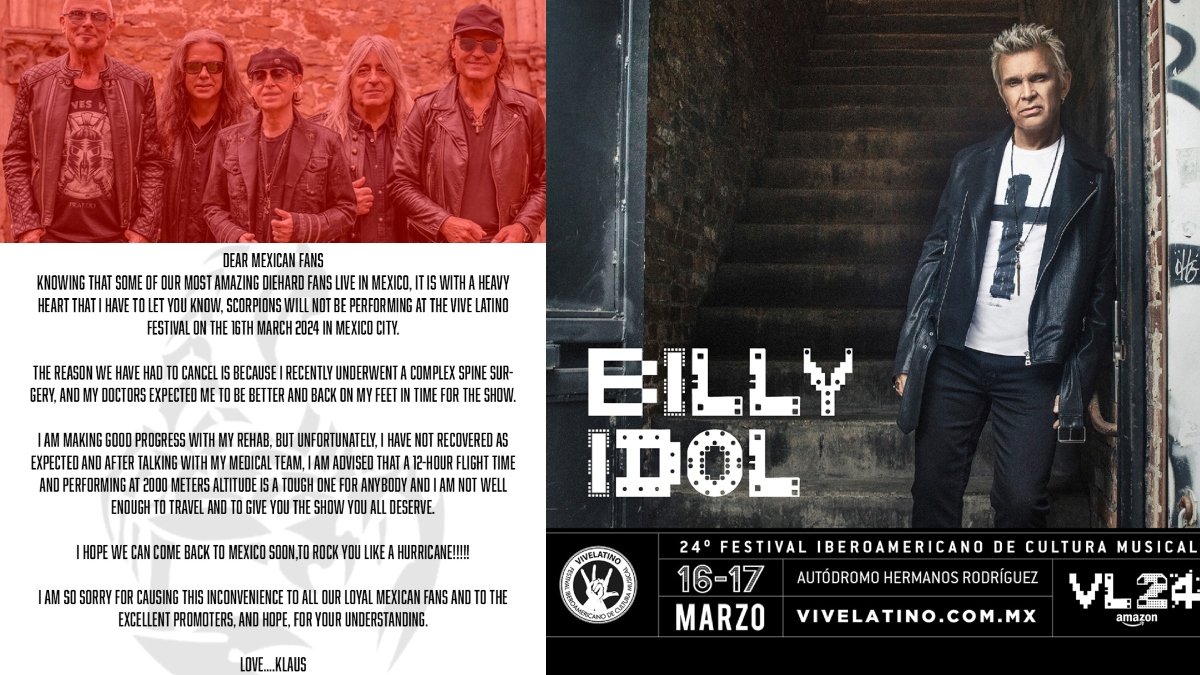 scorpions cancela concierto en el vive latino billy idol