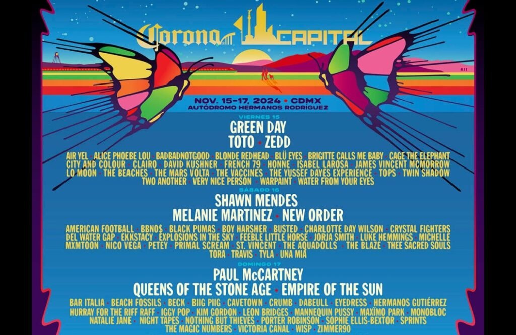 cartel del corona capital 2024 toto paul mccartney green day shawn mendes