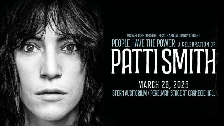 Tributo a Patti Smith: grandes estrellas se unen en un concierto benéfico en Carnegie Hall