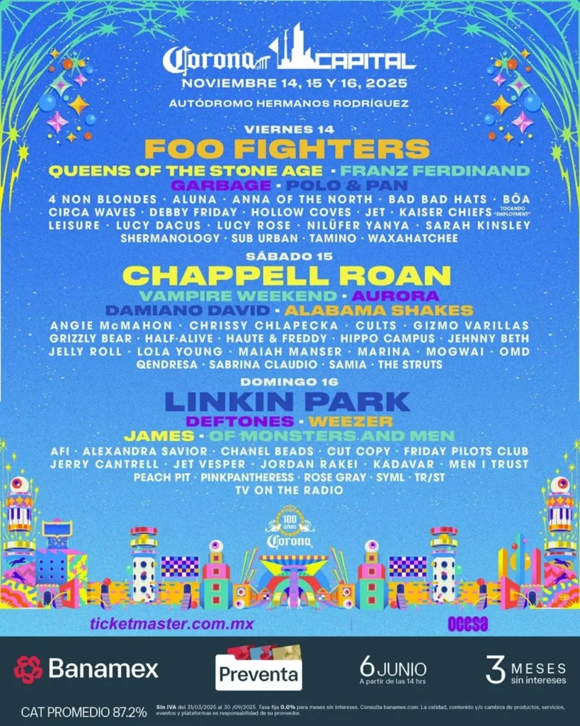 Cartel del festival Corona Capital 2025