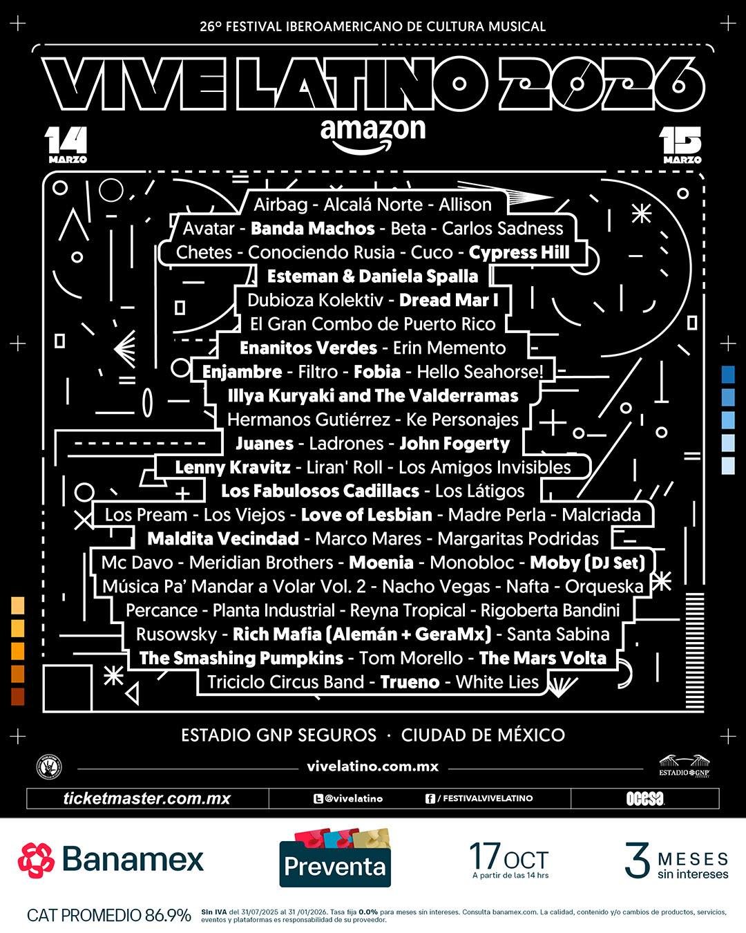 Cartel Oficial Vive Latino 2026