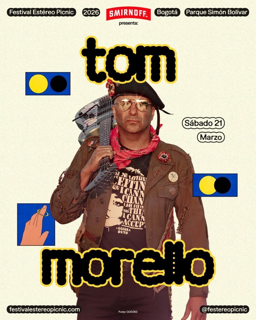 Tom Morello en festival Estéreo Picnic 2026