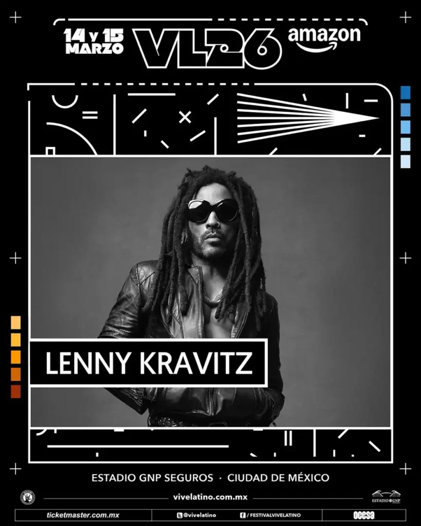 Vive Latino2026 presenta a Lenny Kravitz.
