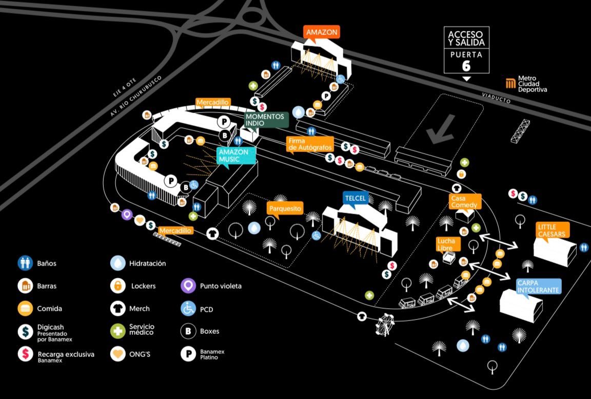 Mapa oficial del festival Vive Latino 2026