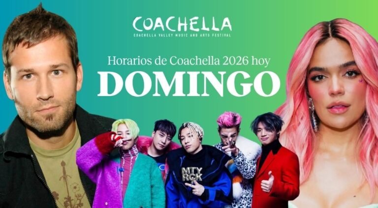 Horarios de Coachella 2026 hoy domingo: lineup completo y artistas por escenario