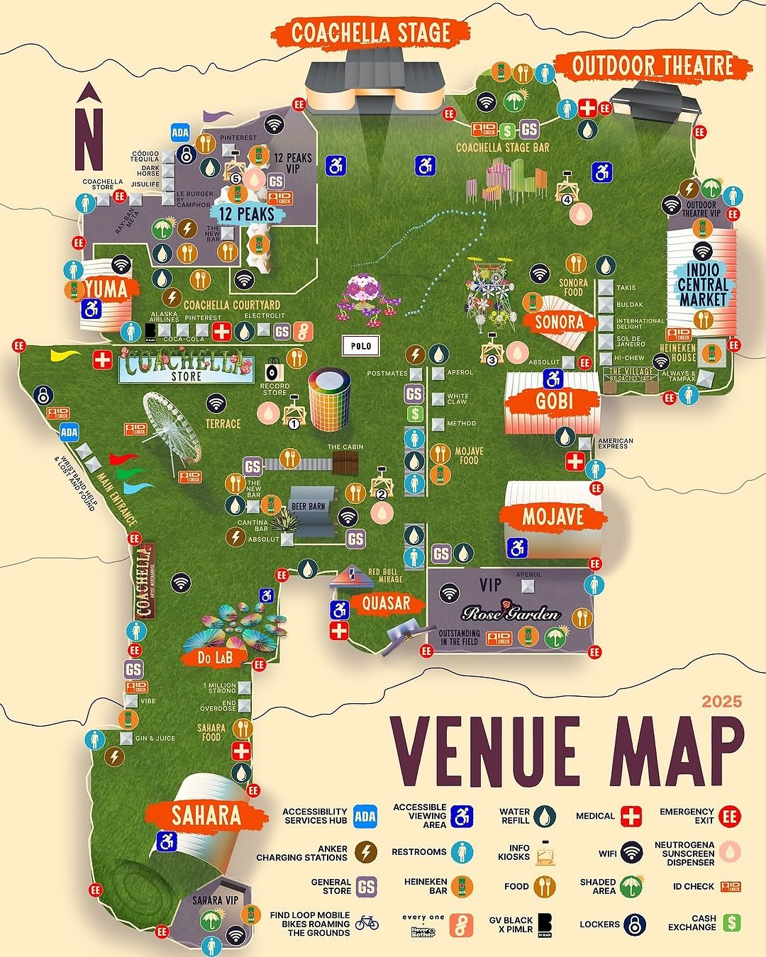 Mapa oficial del festival Vive Latino 2026