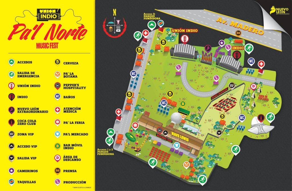 Mapa del Pa'l Norte 2013 en Parque Fundidora