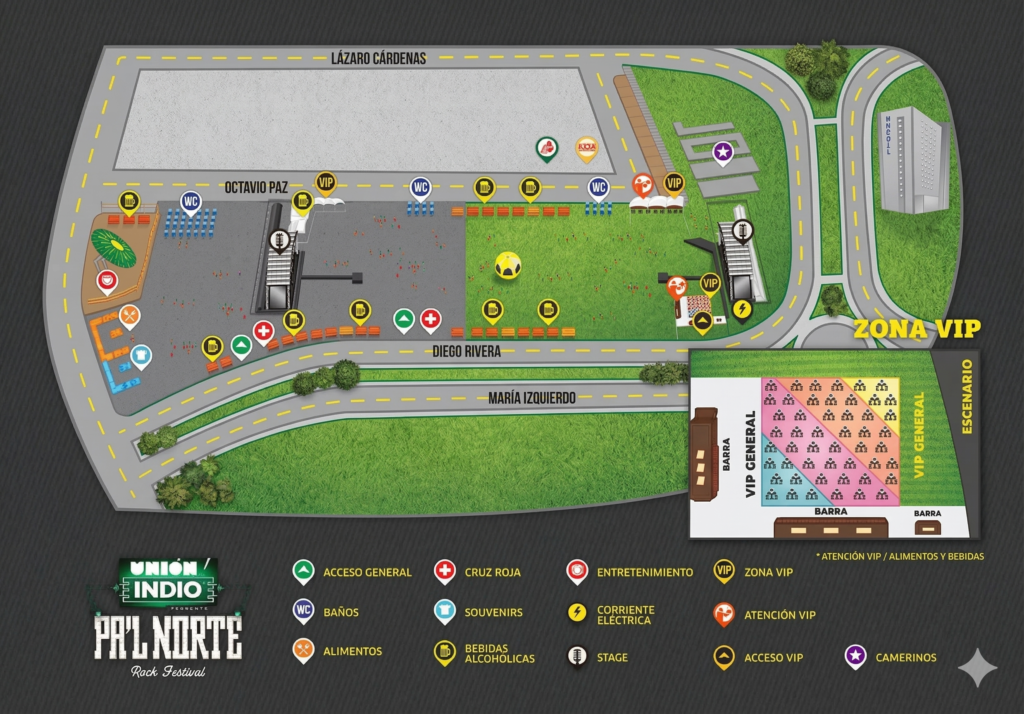 Mapa del Pal Norte 2012 en Parque Diego Rivera