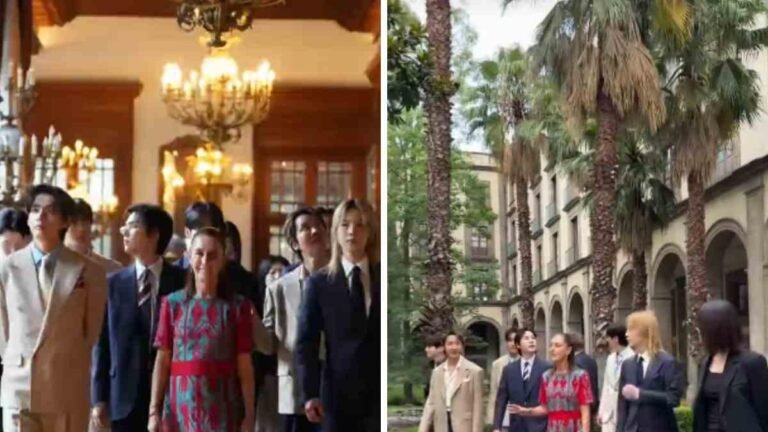 BTS visita Palacio Nacional y saluda a 50 mil fans desde el balcón presidencial