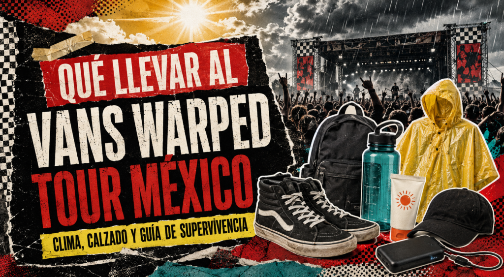 Qué llevar al Warped Tour México: clima, calzado y guía de supervivencia